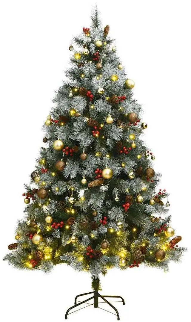 Main image of vidaXL Artificial Hinged Christmas Tree 300 LEDs and Ball Set Xmas Decoration