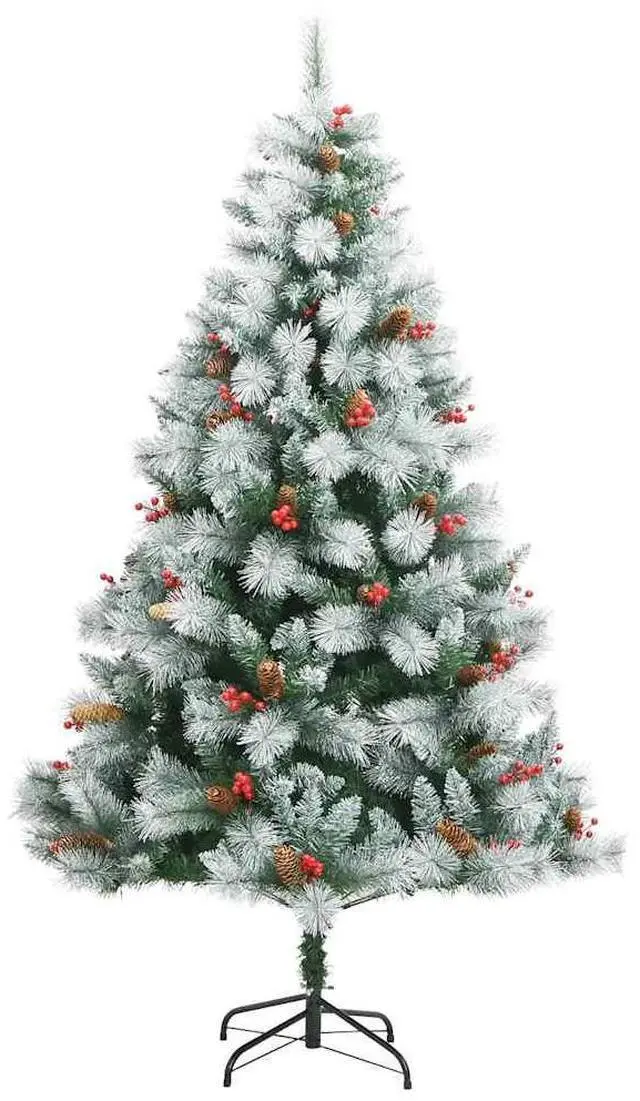 Alt view image 5 of 7 - vidaXL Artificial Hinged Christmas Tree 300 LEDs and Ball Set Xmas Decoration