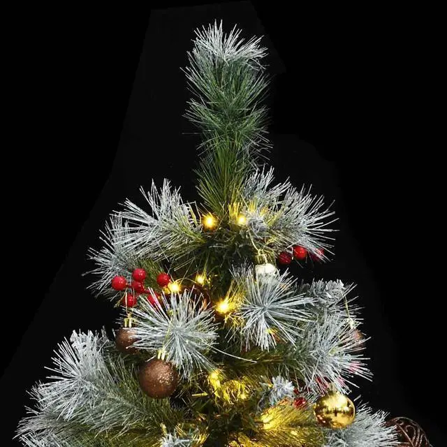 Alt view image 2 of 7 - vidaXL Artificial Hinged Christmas Tree 300 LEDs and Ball Set Xmas Decoration