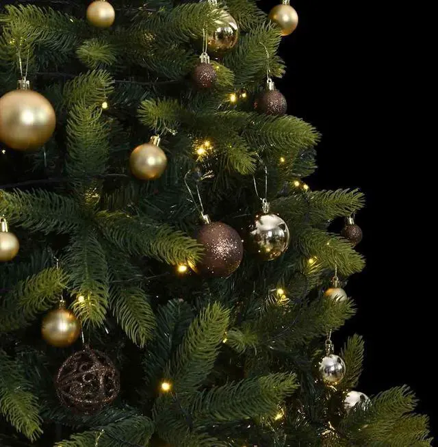 Alt view image 7 of 7 - vidaXL Artificial Hinged Christmas Tree 150 LEDs and Ball Set Xmas Decoration