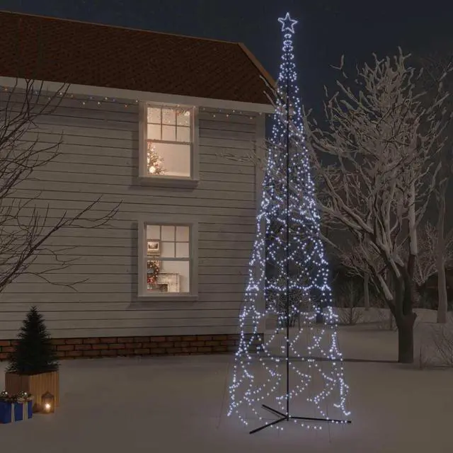 Alt view image 14 of 16 - vidaXL Christmas Cone Tree Cold White 3000 LEDs 90.6"x315"