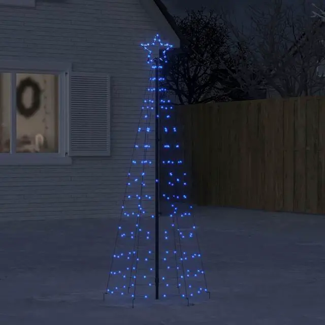 Alt view image 7 of 7 - vidaXL Christmas Tree Light with Spikes Outdoor Xmas Decoration 220 LEDs Blue