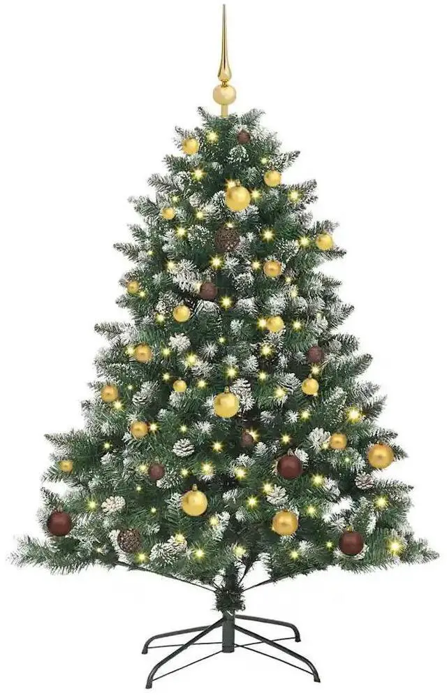 Alt view image 3 of 7 - vidaXL Artificial Christmas Tree with Stand Green 105 x 105 x 150 cm