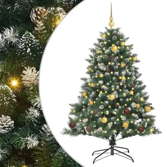 Alt view image 2 of 7 - vidaXL Artificial Christmas Tree with Stand Green 105 x 105 x 150 cm
