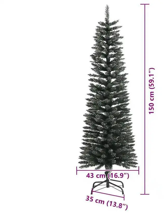 Alt view image 4 of 7 - vidaXL Artificial Christmas Tree with 150 LEDs Green 43 x 43 x 150 cm