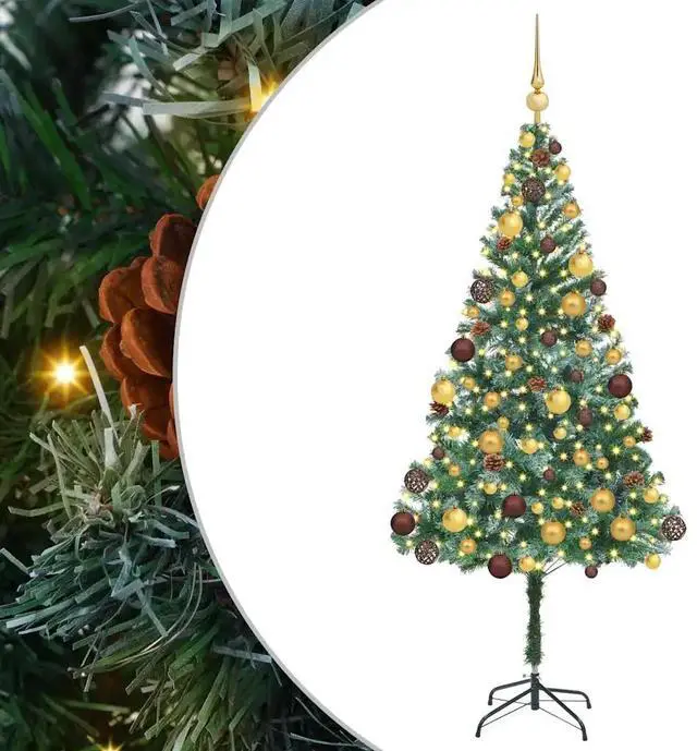 Alt view image 2 of 7 - vidaXL Artificial Christmas Tree with Stand Green 70.9" PVC and Steel