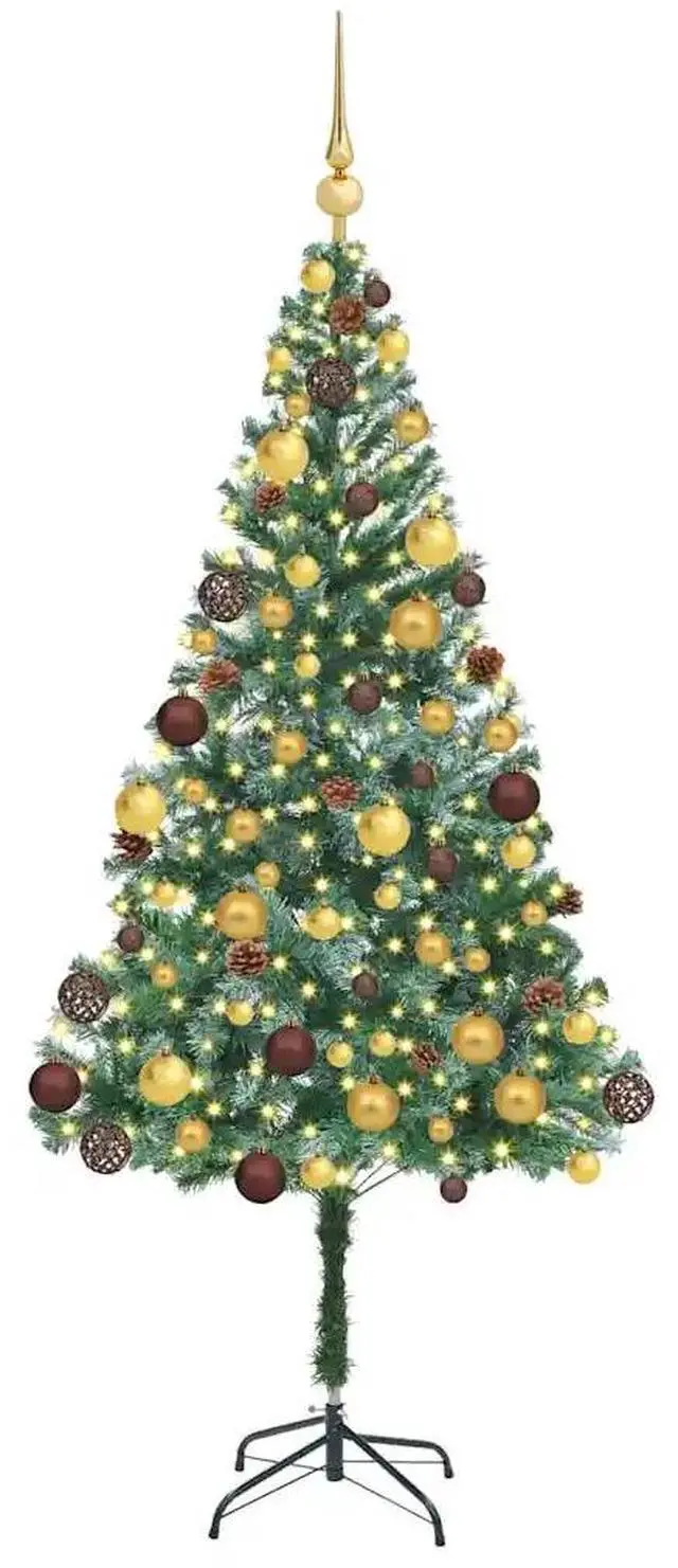 Alt view image 3 of 7 - vidaXL Artificial Christmas Tree with Stand Green 70.9" PVC and Steel