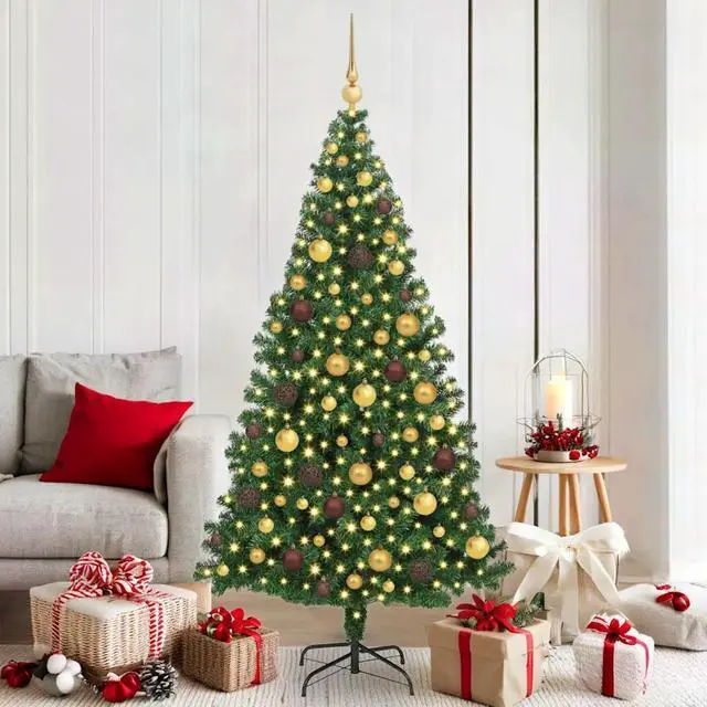 Main image of vidaXL Artificial Christmas Tree Green 70.9" PVC and Steel and Plastic