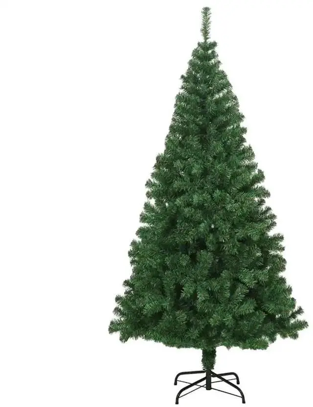 Alt view image 5 of 7 - vidaXL Artificial Christmas Tree Green 70.9" PVC and Steel and Plastic
