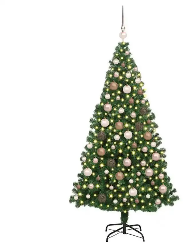 Alt view image 3 of 7 - vidaXL Artificial Christmas Tree Green 70.9" PVC and Steel and Plastic