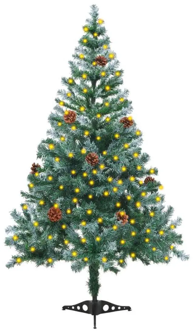 Alt view image 6 of 7 - vidaXL Frosted Pre-lit Christmas Tree with Pinecones Xmas Tree Decoration