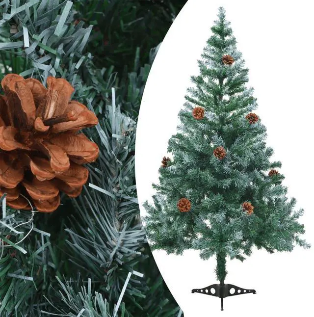 Alt view image 7 of 7 - vidaXL Frosted Pre-lit Christmas Tree with Pinecones Xmas Tree Decoration