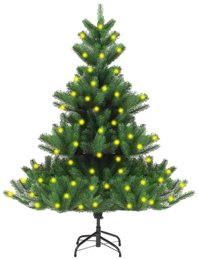 Alt view image 6 of 7 - vidaXL Nordmann Fir Artificial Pre-lit Christmas Tree Xmas Tree Decoration Green