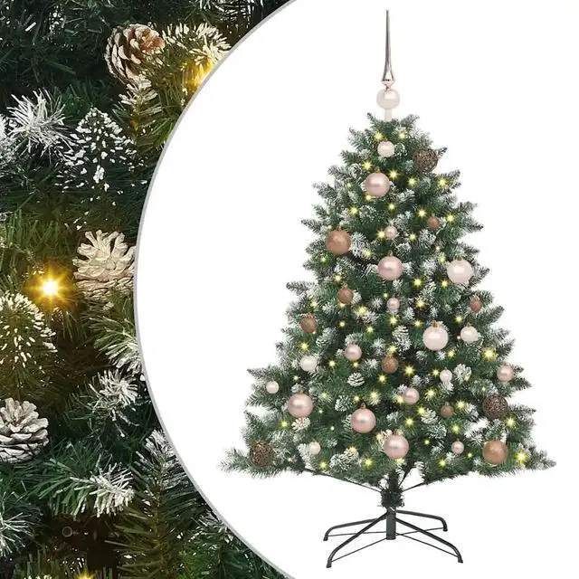 Alt view image 2 of 7 - vidaXL Artificial Christmas Tree with 150 LEDs Green 85 x 85 x 120 cm
