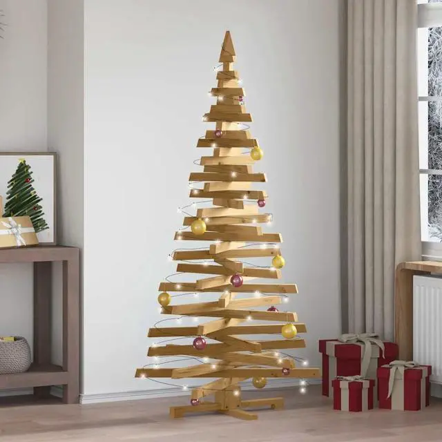 Main image of vidaXL Christmas Trees with Stand Brown 70.9" Solid pine wood