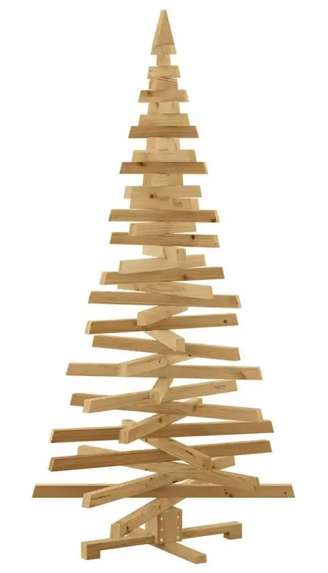 Alt view image 2 of 7 - vidaXL Christmas Trees with Stand Brown 70.9" Solid pine wood