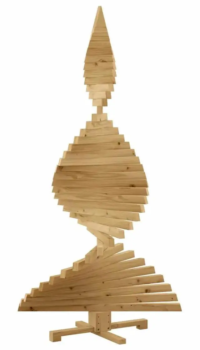 Alt view image 6 of 7 - vidaXL Christmas Trees with Stand Brown 70.9" Solid pine wood