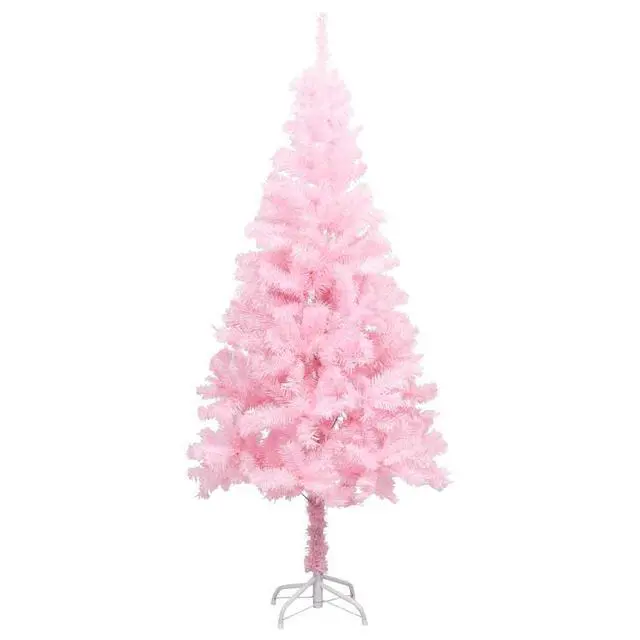 Alt view image 7 of 7 - vidaXL Artificial Pre-lit Christmas Tree with Ball Set Xmas Tree Pink PVC