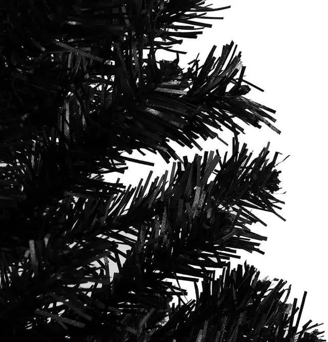 Alt view image 7 of 7 - vidaXL Artificial Pre-lit Christmas Tree with Ball Set Xmas Tree Black PVC