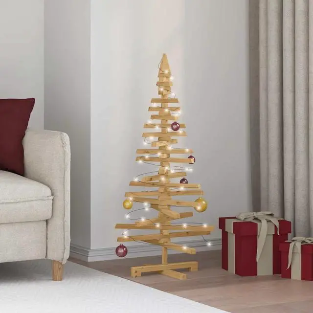 Main image of vidaXL Wooden Christmas Tree with Stand Brown 47.2" Solid pine wood