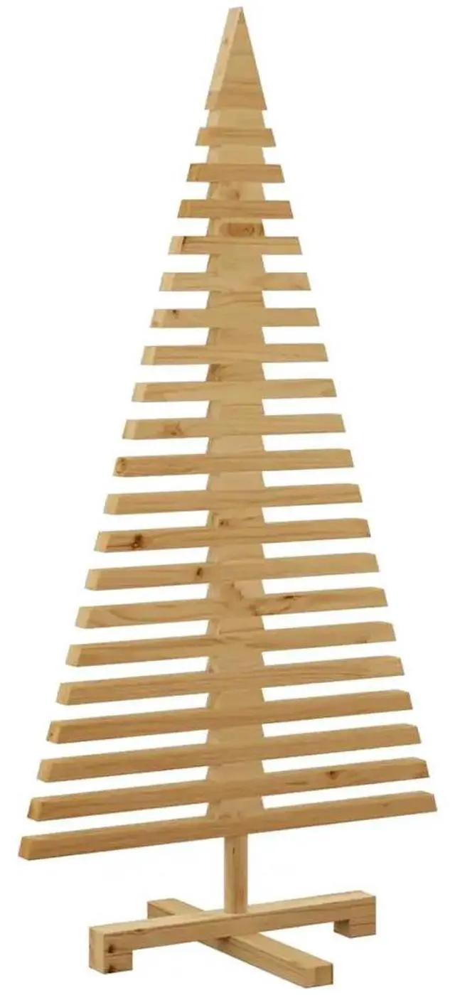 Alt view image 5 of 8 - vidaXL Wooden Christmas Tree with Stand Brown 47.2" Solid pine wood