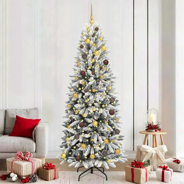 Main image of vidaXL Artificial Christmas Tree with 300 LEDs White 78 x 78 x 210 cm