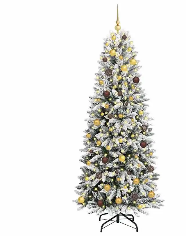 Alt view image 3 of 7 - vidaXL Artificial Christmas Tree with 300 LEDs White 78 x 78 x 210 cm