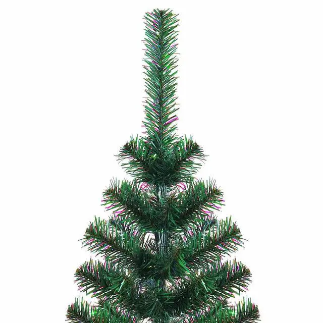 Alt view image 6 of 7 - vidaXL Artificial Pre-lit Christmas Tree Green 94.5" PVC and Metal