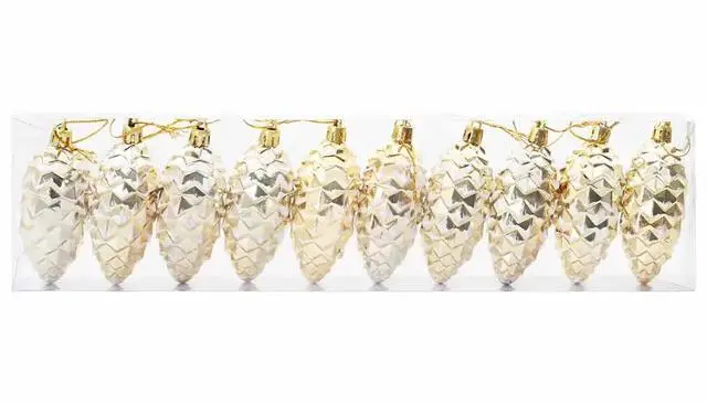 Alt view image 3 of 5 - vidaXL Christmas Pine Cone Ball 40 pcs Gold Plastic