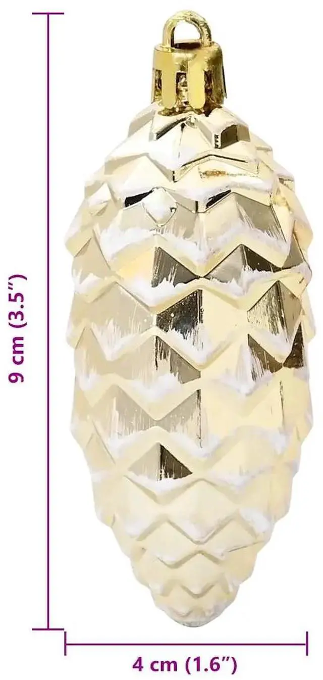 Alt view image 4 of 5 - vidaXL Christmas Pine Cone Ball 40 pcs Gold Plastic