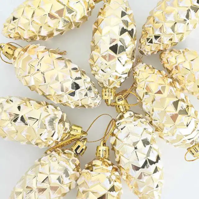 Alt view image 5 of 5 - vidaXL Christmas Pine Cone Ball 40 pcs Gold Plastic