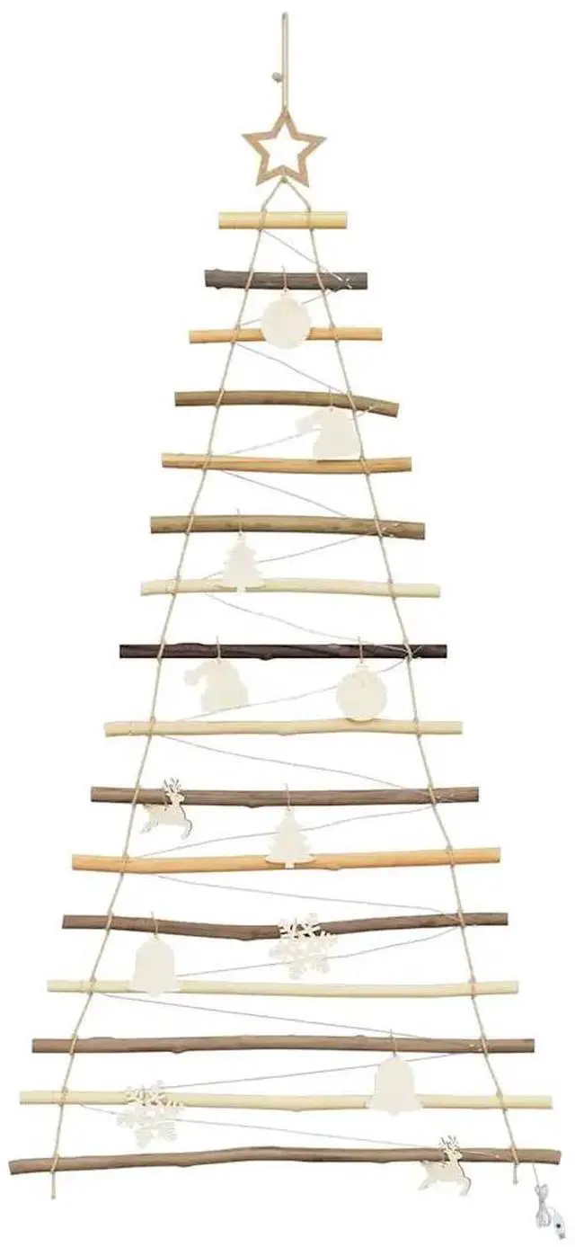 Alt view image 5 of 7 - vidaXL Christmas Tree with 50 LEDs Natural 47.2" Solid Ash wood