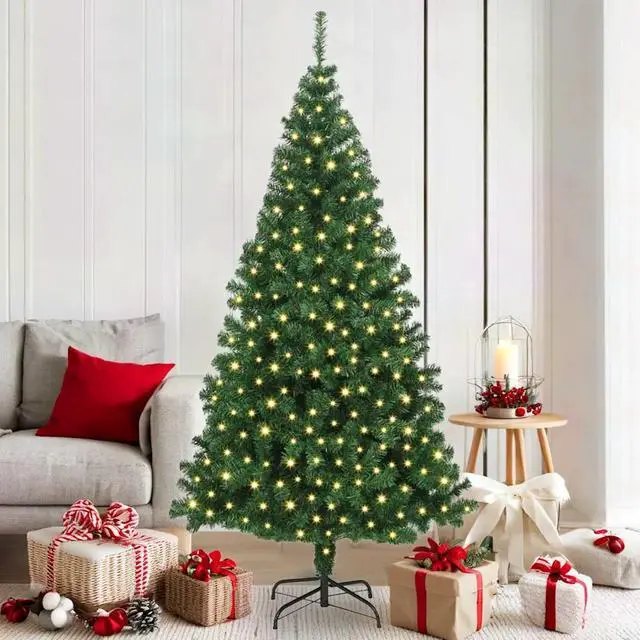 Main image of vidaXL Artificial Christmas Tree Green 70.9" PVC and Steel and Plastic