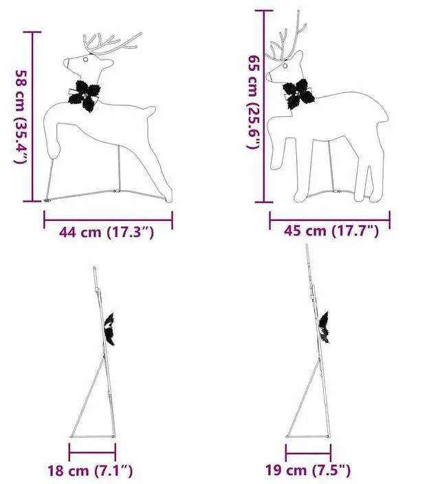 Alt view image 4 of 7 - vidaXL LED Reindeers 6 pcs Gold fabric