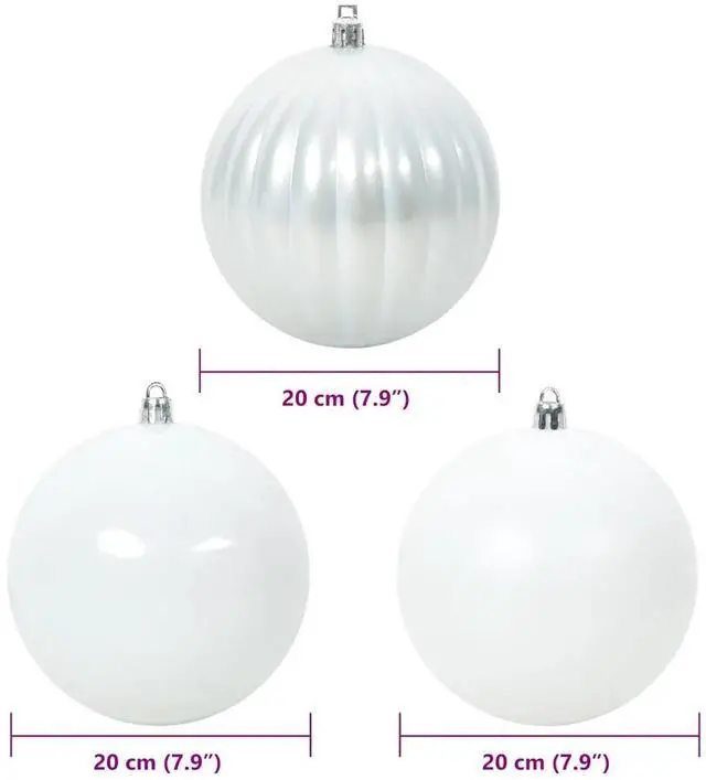 Alt view image 4 of 6 - vidaXL Christmas Bauble Set 4 pcs White