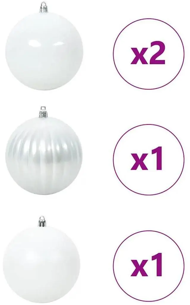 Main image of vidaXL Christmas Bauble Set 4 pcs White