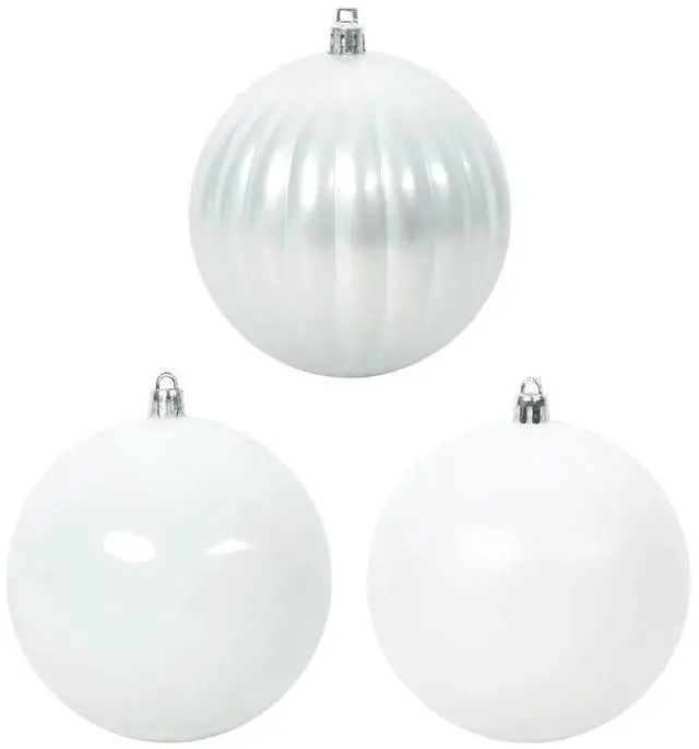 Alt view image 3 of 6 - vidaXL Christmas Bauble Set 4 pcs White