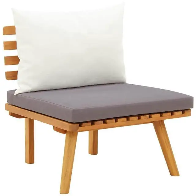 Alt view image 2 of 7 - vidaXL Patio Chair Outdoor Chair with Cushions for Garden Solid Acacia Wood