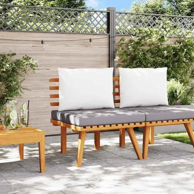 Alt view image 3 of 7 - vidaXL Patio Chair Outdoor Chair with Cushions for Garden Solid Acacia Wood