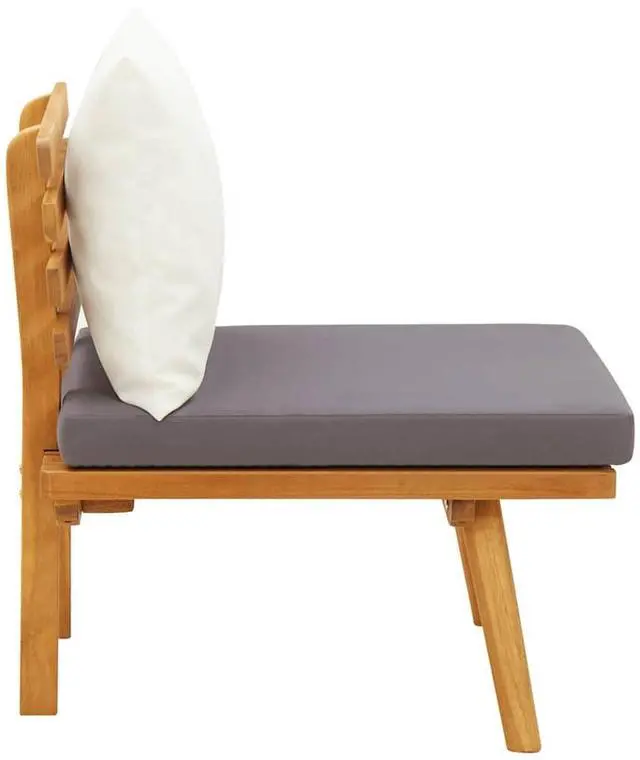 Alt view image 5 of 7 - vidaXL Patio Chair Outdoor Chair with Cushions for Garden Solid Acacia Wood