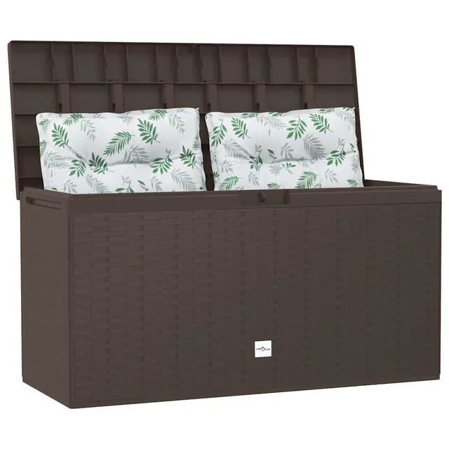Alt view image 3 of 7 - vidaXL Outdoor Storage Box Deck Box with Lid Patio Cabinet Storage Chest Brown