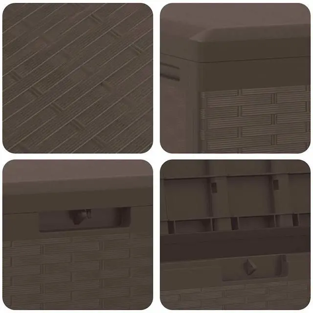 Alt view image 7 of 7 - vidaXL Outdoor Storage Box Deck Box with Lid Patio Cabinet Storage Chest Brown