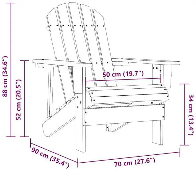 Alt view image 6 of 6 - vidaXL Patio Adirondack Chair Solid Fir Wood Green