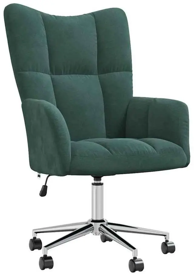 Alt view image 2 of 7 - vidaXL Relaxing Chair Accent Seating Living Room Furniture Dark Green Velvet