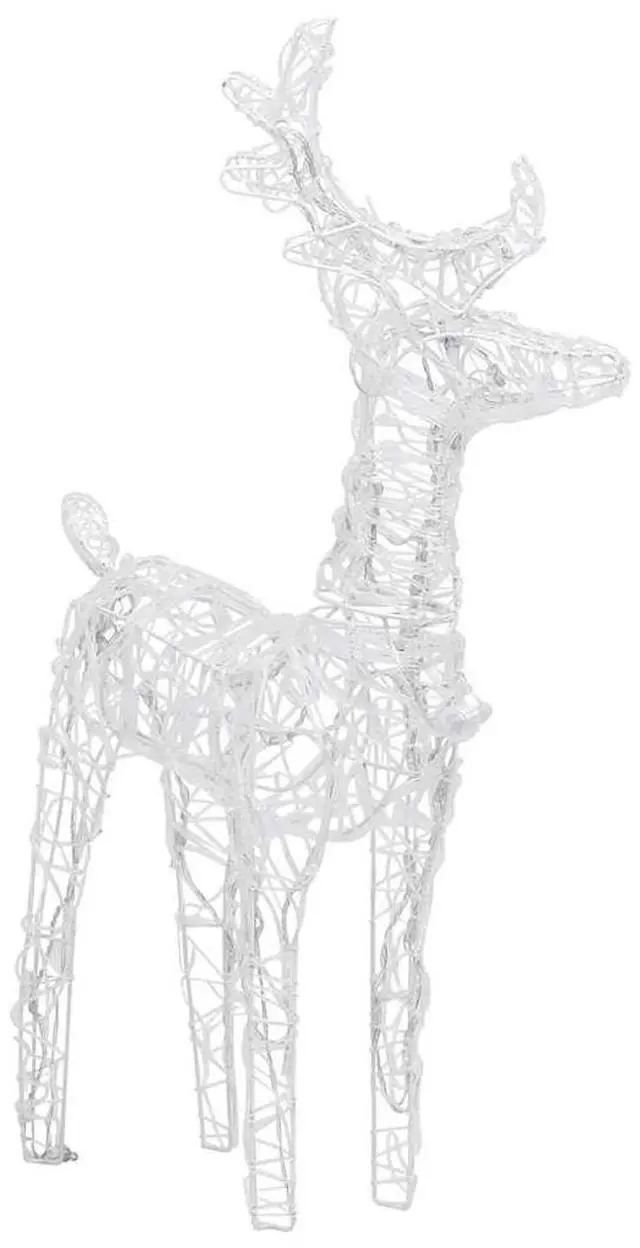Alt view image 5 of 7 - vidaXL Reindeers & Sleigh Christmas Decoration 160 LEDs 51.2" Acrylic