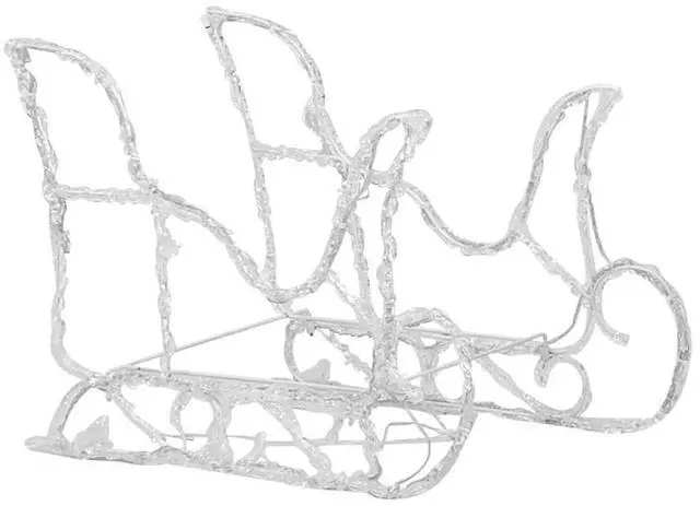 Alt view image 7 of 7 - vidaXL Reindeers & Sleigh Christmas Decoration 160 LEDs 51.2" Acrylic