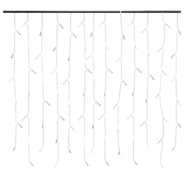Alt view image 3 of 7 - vidaXL Christmas Lighting LED Curtain Icicle Lights Hanging Lights Warm White