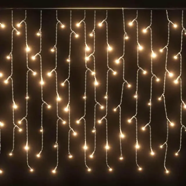 Alt view image 5 of 7 - vidaXL Christmas Lighting LED Curtain Icicle Lights Hanging Lights Warm White
