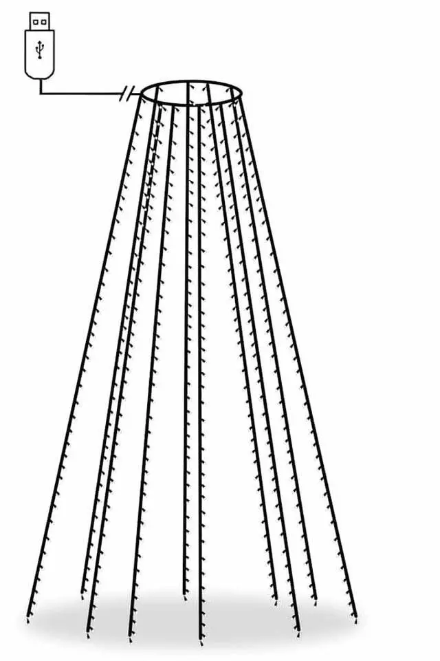 Alt view image 4 of 6 - vidaXL Tree Light Xmas Tree Lights for Indoor and Outdoor LED Net Light 157.5"