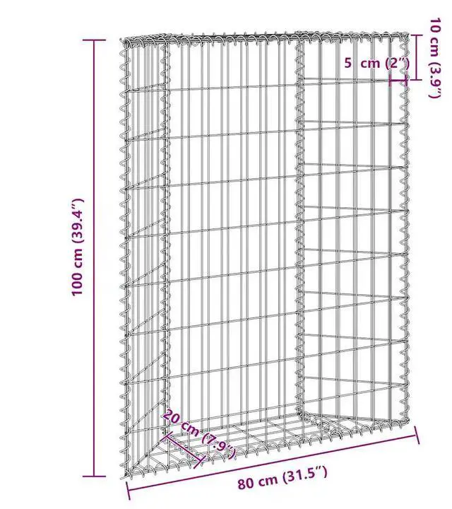 Alt view image 4 of 7 - vidaXL Raised Garden Bed Gabion Retaining Wall Flower Bed Galvanized Steel
